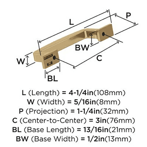 3" Westerly Cabinet Pull, Champagne Bronze Alt 3 - Image