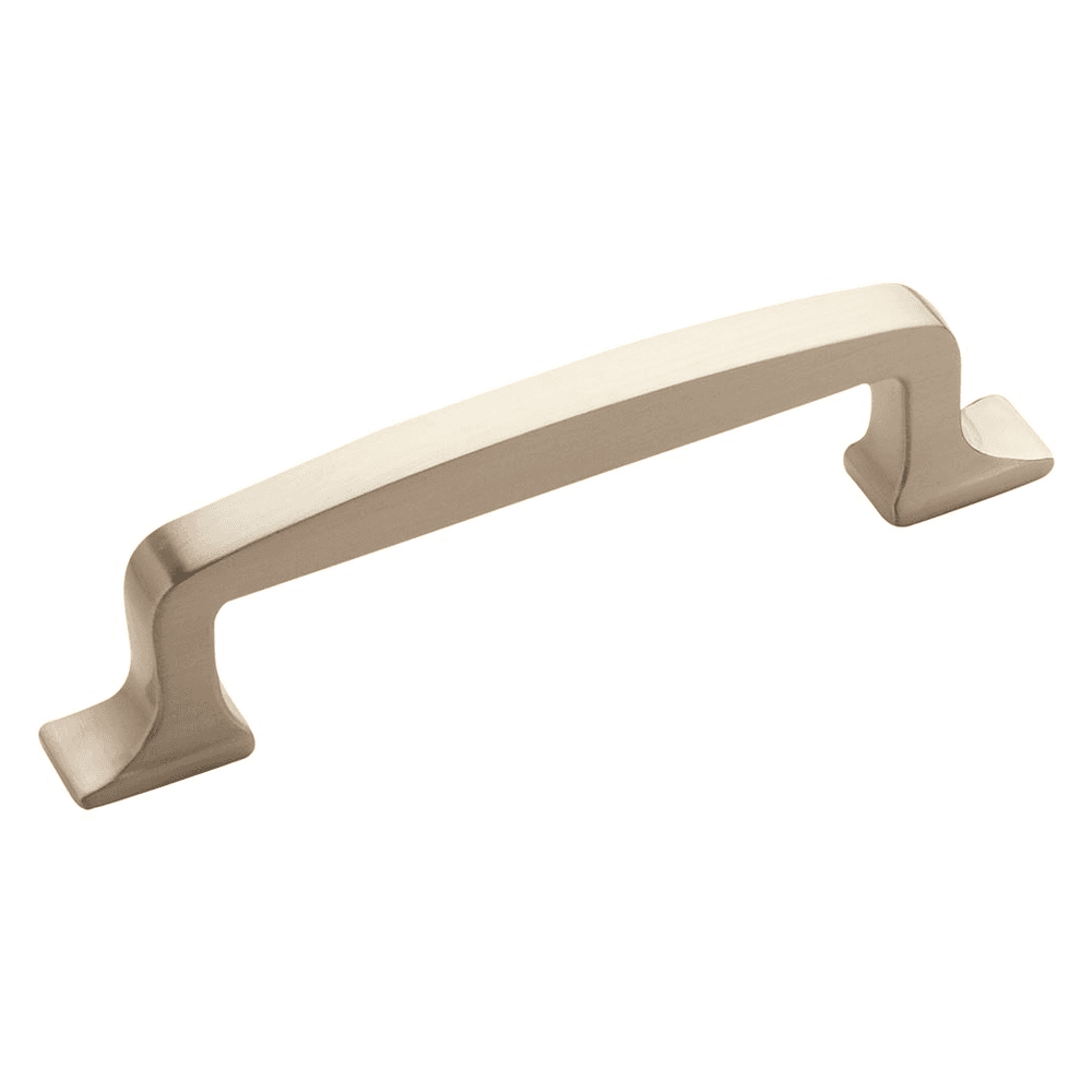 Amerock 96mm Westerly Handle Pull in Satin Nickel finish on cabinet door
