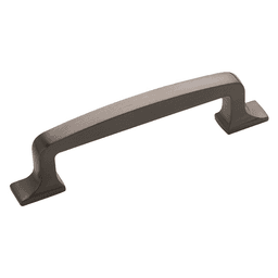 Amerock 96mm Westerly Handle Pull in Graphite finish on white cabinet