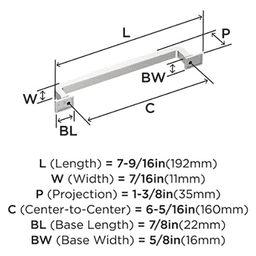 6-5/16" Westerly Cabinet Pull, Polished Chrome Alt 1 - Image