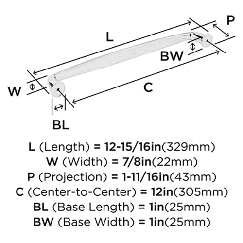 12" Kane Appliance Pull, Champagne Bronze, 12-15/16" Length Main - Image