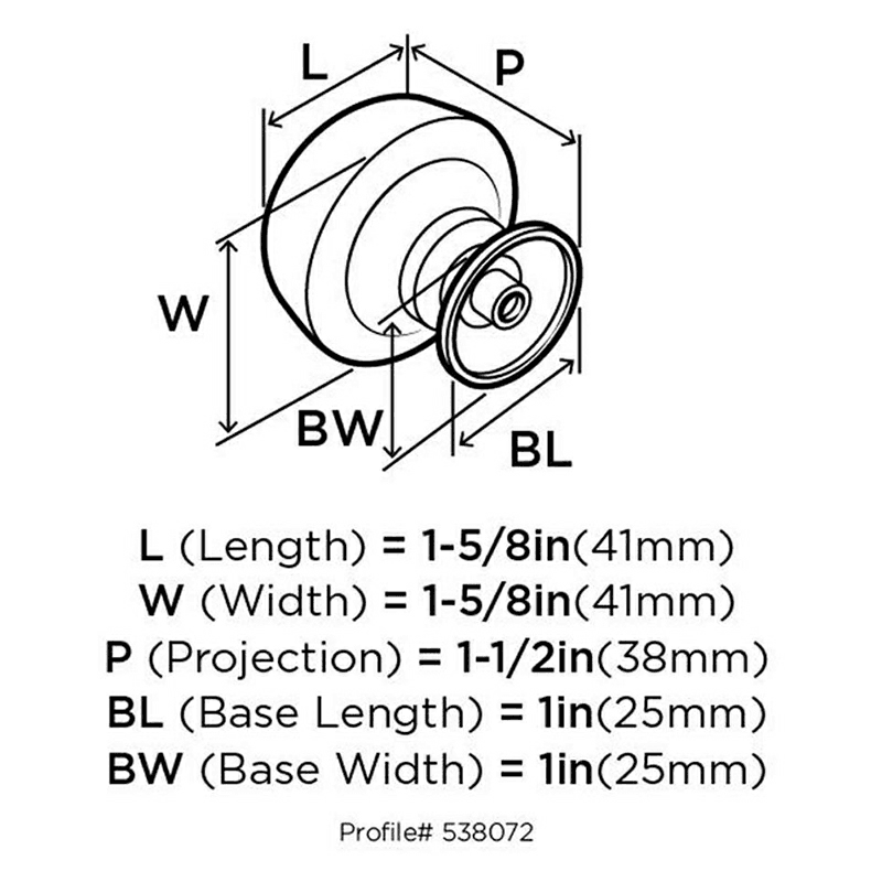 1-5/8&quot; Kane Round Knob, Black Bronze Alt 1 - Image