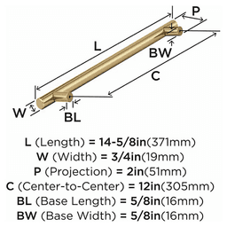 12" Bar Pulls Appliance Pull, Champagne Bronze Alt 2 - Image