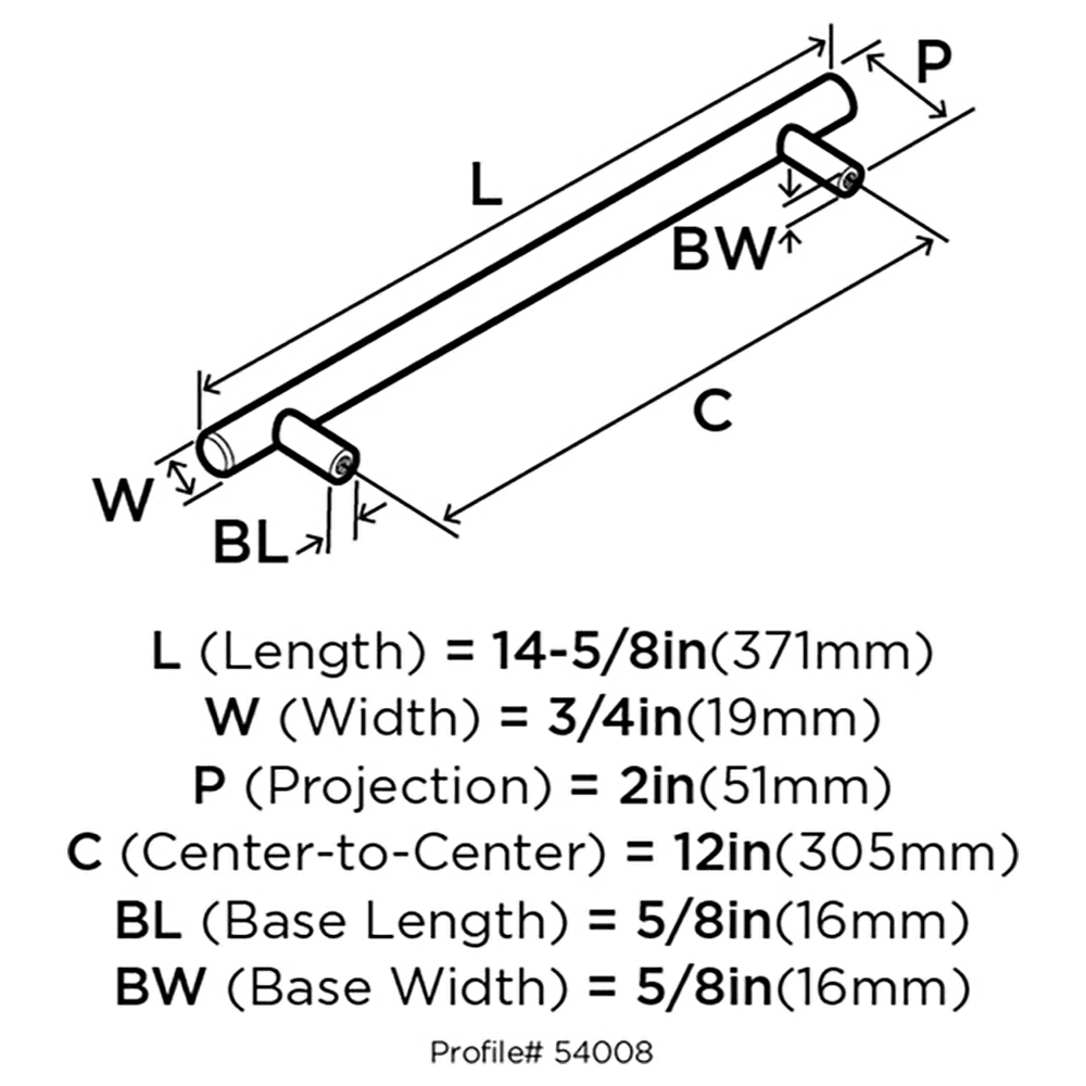 12" Bar Pulls Appliance Pull, Stainless Steel - Alt Image 2