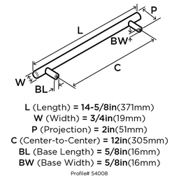 12" Bar Pulls Appliance Pull, Stainless Steel - Alt Image 2