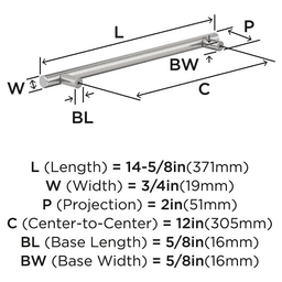 305mm Bar Pulls Appliance Pull, Matte Black Alt 1 - Image