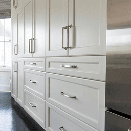 Architectural details of Amerock Rochdale Appliance Pull in Satin Nickel finish
