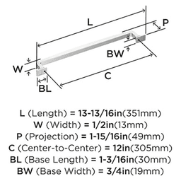 12" Westerly Appliance Pull, Polished Chrome Alt 1 - Image