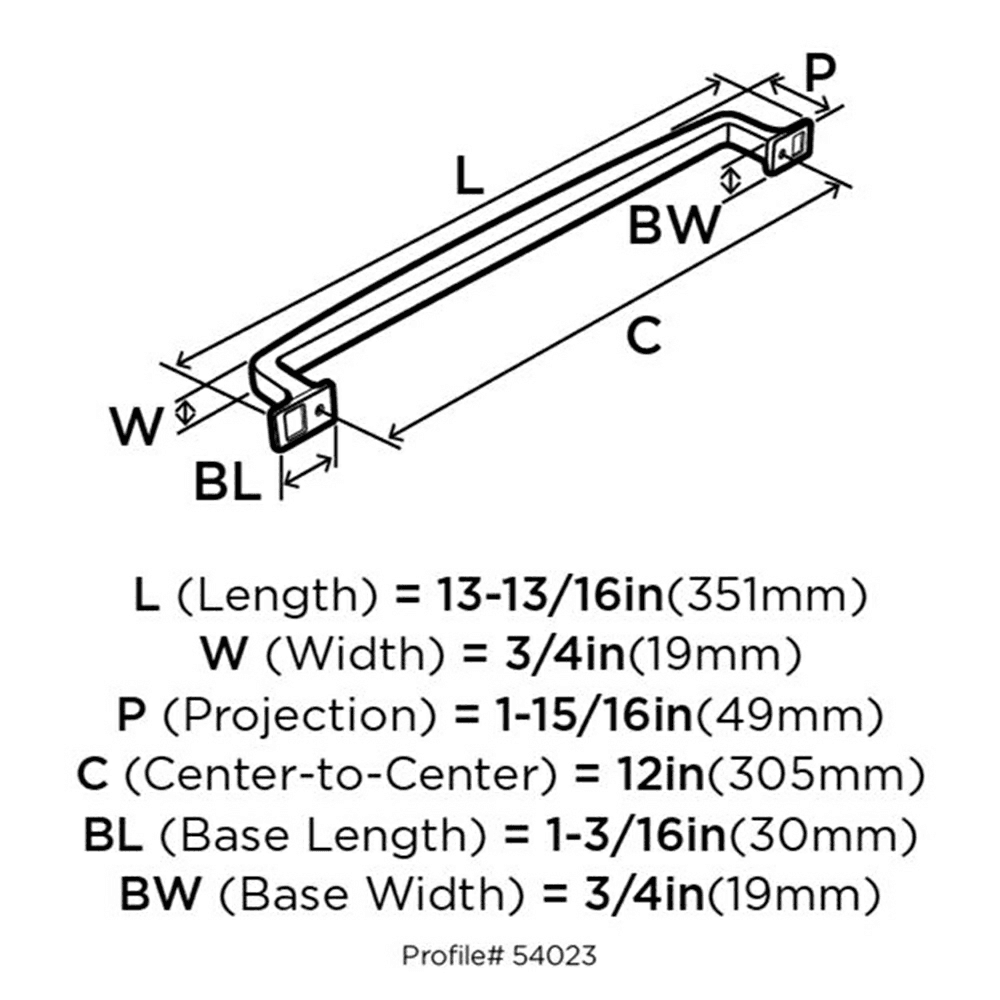 Polished Nickel Appliance Handle - Amerock Westerly Series