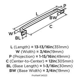 Polished Nickel Appliance Handle - Amerock Westerly Series