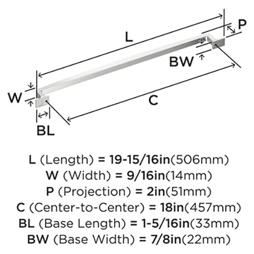 18" Westerly Appliance Pull, Polished Chrome Alt 1 - Image