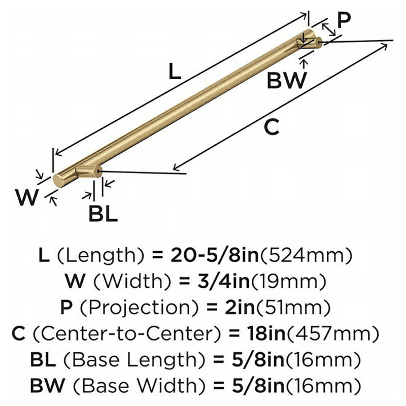 18" Bar Pulls Appliance Pull, Champagne Bronze Alt 2 - Image