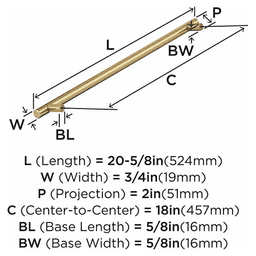 18" Bar Pulls Appliance Pull, Champagne Bronze Alt 2 - Image