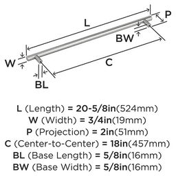 457mm Bar Pulls Appliance Pull, Matte Black Alt 1 - Image