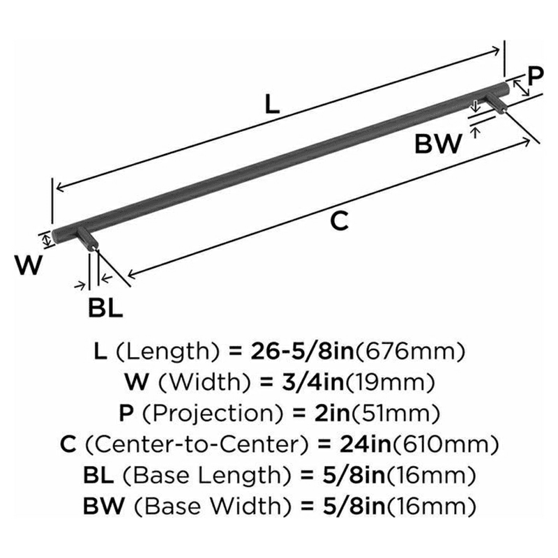 24" Bar Pulls Appliance Pull, Polished Chrome Alt 2 - Image