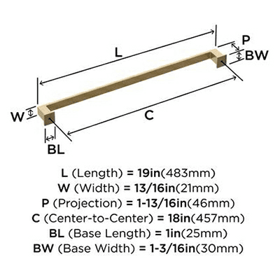 18" Appoint Appliance Pull, Champagne Bronze Alt 3 - Image