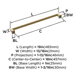18" Appoint Appliance Pull, Champagne Bronze Alt 3 - Image