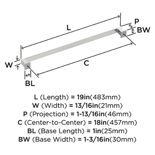 18" Appoint Appliance Pull, Polished Nickel Alt 2 - Image