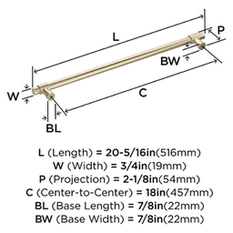18" Destine Appliance Pull, Golden Champagne Alt 1 - Image