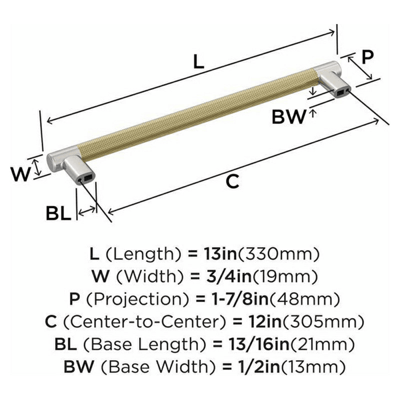12" Esquire Appliance Pull, Golden Champagne Alt 2 - Image