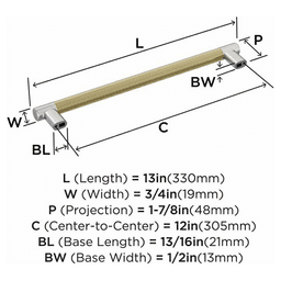 12" Esquire Appliance Pull, Golden Champagne Alt 2 - Image