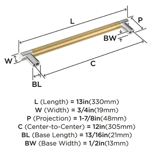 12" Esquire Appliance Pull, Polished Nickel/Champagne Bronze Alt 1 - Image