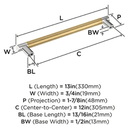 12" Esquire Appliance Pull, Polished Nickel/Champagne Bronze Alt 1 - Image