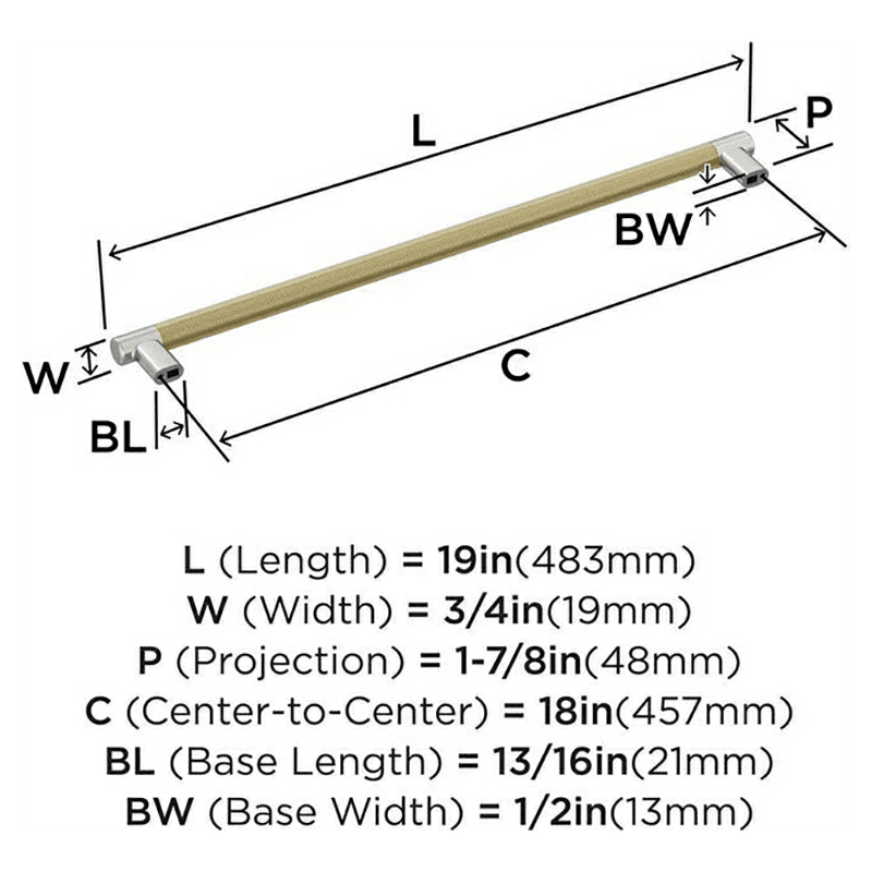 18" Esquire Appliance Pull, Golden Champagne Alt 2 - Image