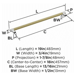 18" Esquire Appliance Pull, Golden Champagne Alt 2 - Image