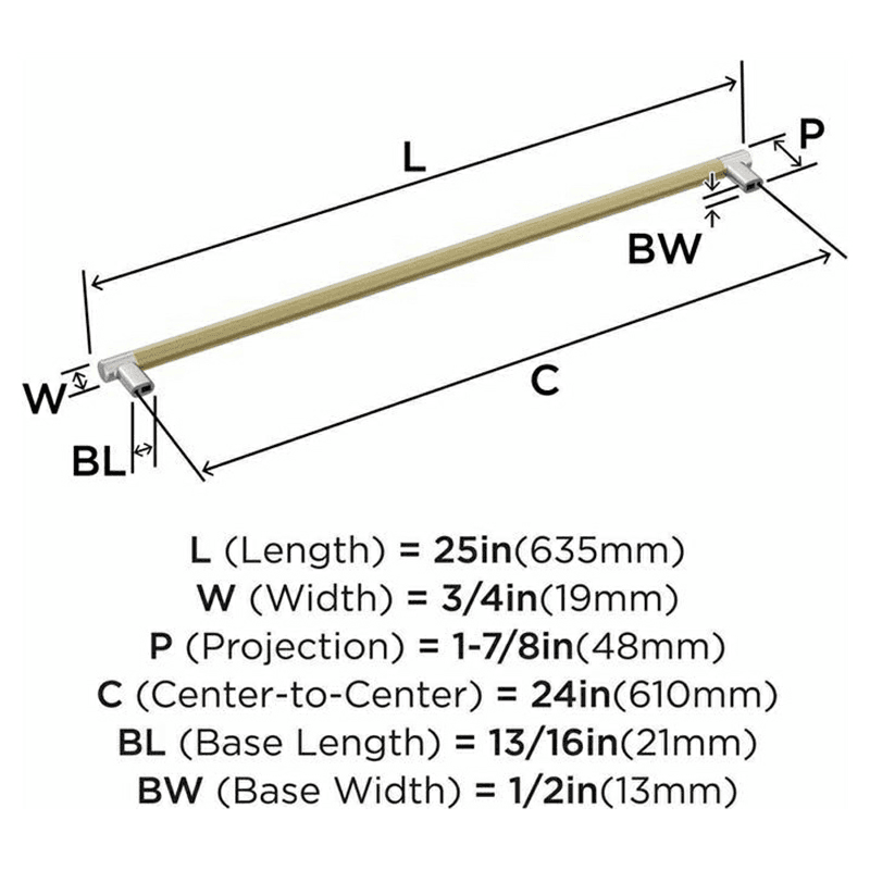 24" Esquire Appliance Pull, Golden Champagne Alt 2 - Image