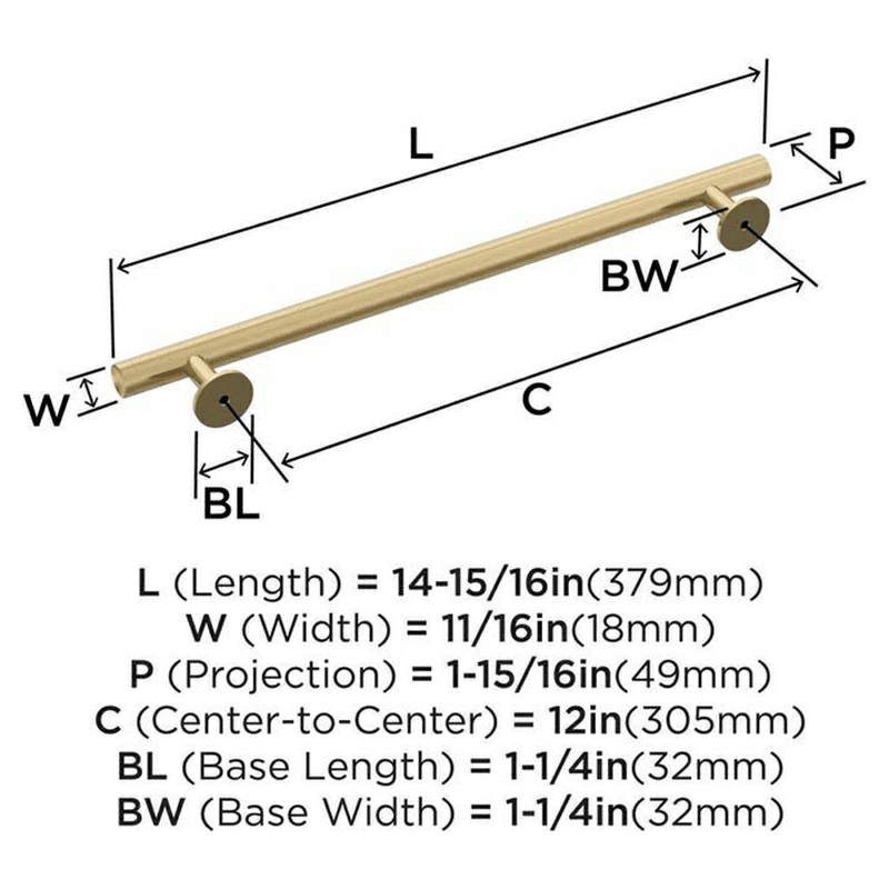 12" Radius Appliance Pull, Golden Champagne Alt 2 - Image