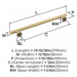12" Radius Appliance Pull, Golden Champagne Alt 2 - Image