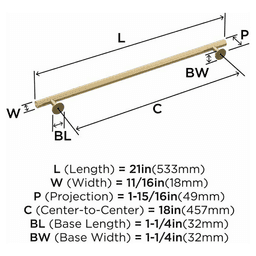 18" Radius Appliance Pull, Golden Champagne Alt 2 - Image