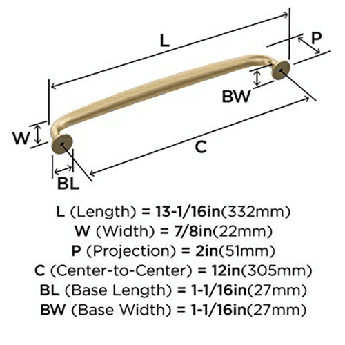 12" Renown Appliance Pull, Champagne Bronze Alt 3 - Image