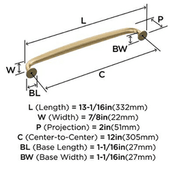 12" Renown Appliance Pull, Champagne Bronze Alt 3 - Image
