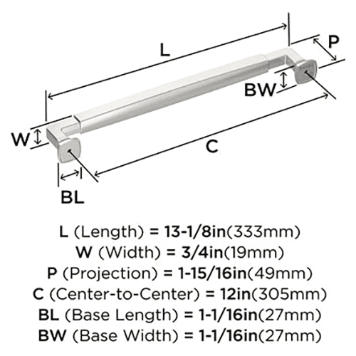 12" Stature Appliance Pull, Polished Nickel Alt 1 - Image