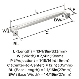 12" Stature Appliance Pull, Polished Nickel Alt 1 - Image