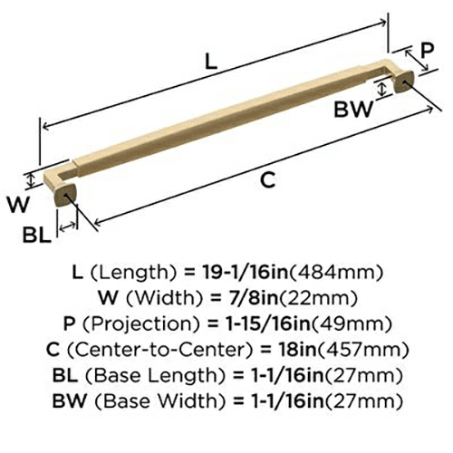 18" Stature Appliance Pull, Champagne Bronze Alt 3 - Image