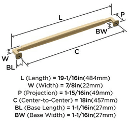 18" Stature Appliance Pull, Champagne Bronze Alt 3 - Image