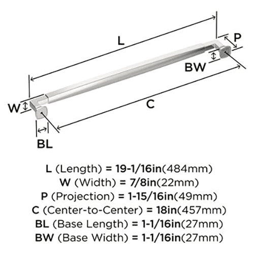 18" Stature Appliance Pull, Polished Nickel Alt 1 - Image
