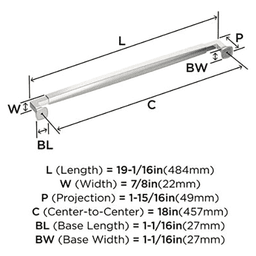 18" Stature Appliance Pull, Polished Nickel Alt 1 - Image
