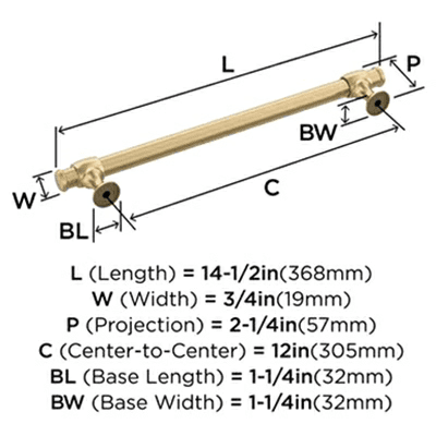 12" Winsome Appliance Pull, Champagne Bronze Alt 3 - Image