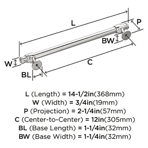 12" Winsome Appliance Pull, Polished Nickel Alt 1 - Image