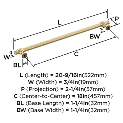 18" Winsome Appliance Pull, Champagne Bronze Alt 3 - Image
