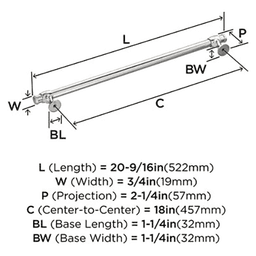 18" Winsome Appliance Pull, Polished Nickel Alt 1 - Image