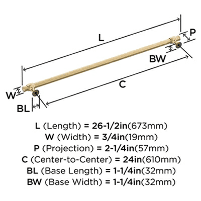 24" Winsome Appliance Pull, Champagne Bronze Alt 3 - Image