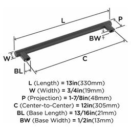 12" Bronx Appliance Pull, Black Bronze Alt 2 - Image