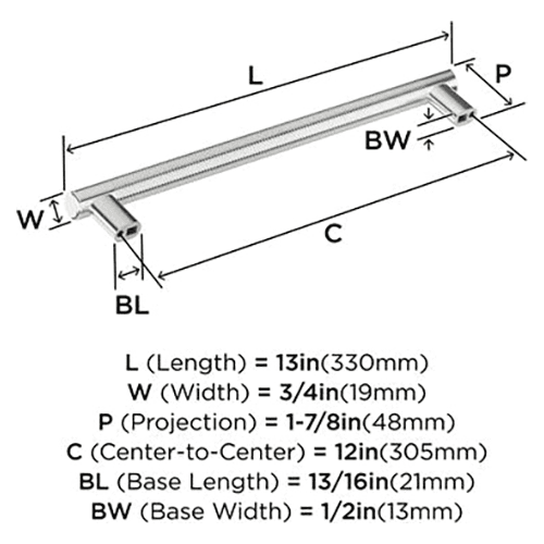 12" Bronx Appliance Pull, Polished Chrome Alt 2 - Image