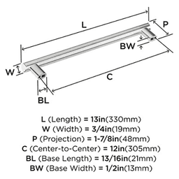 12" Bronx Appliance Pull, Polished Chrome Alt 2 - Image