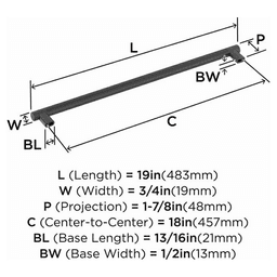 18" Bronx Appliance Pull, Gun Metal Alt 2 - Image